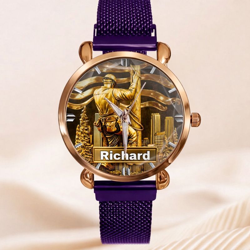 Lineworker Pride Customized Watch – Personalized Name - Gift For Lineworkers