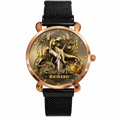 Personalized Dino Explorer T-Rex Watch – Add Your Name, Ancient World Theme