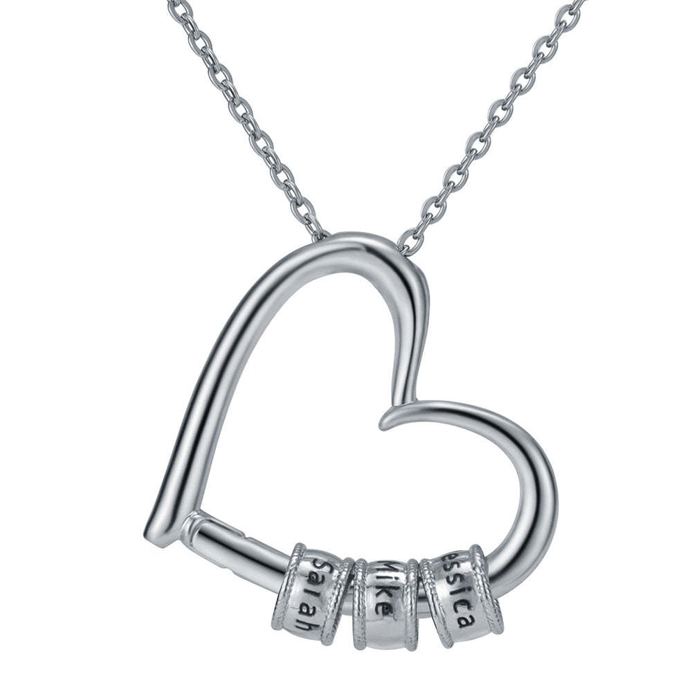 Heart of Our Family Necklace with Names Engraving & Forever Rose Box