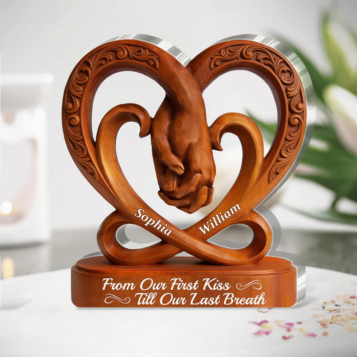 From Our First Kiss Till Our Last Breath - Personalized Custom Shaped Acrylic Plaque