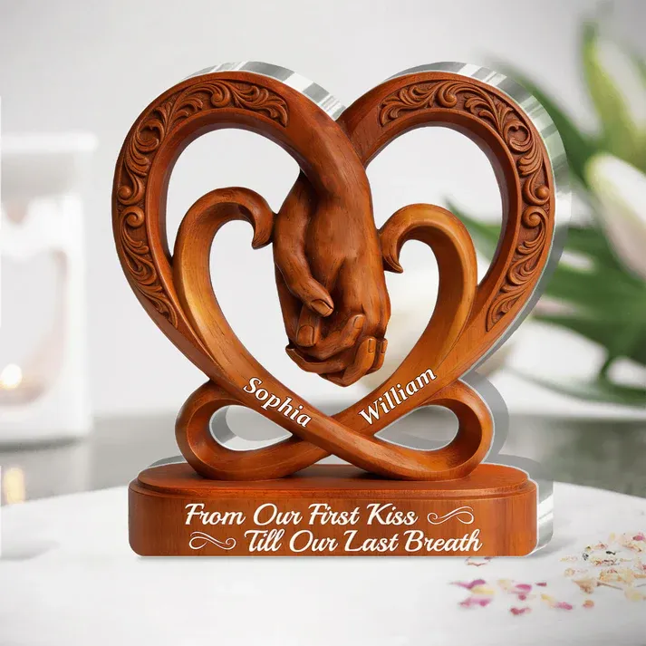 From Our First Kiss Till Our Last Breath - Personalized Custom Shaped Acrylic Plaque