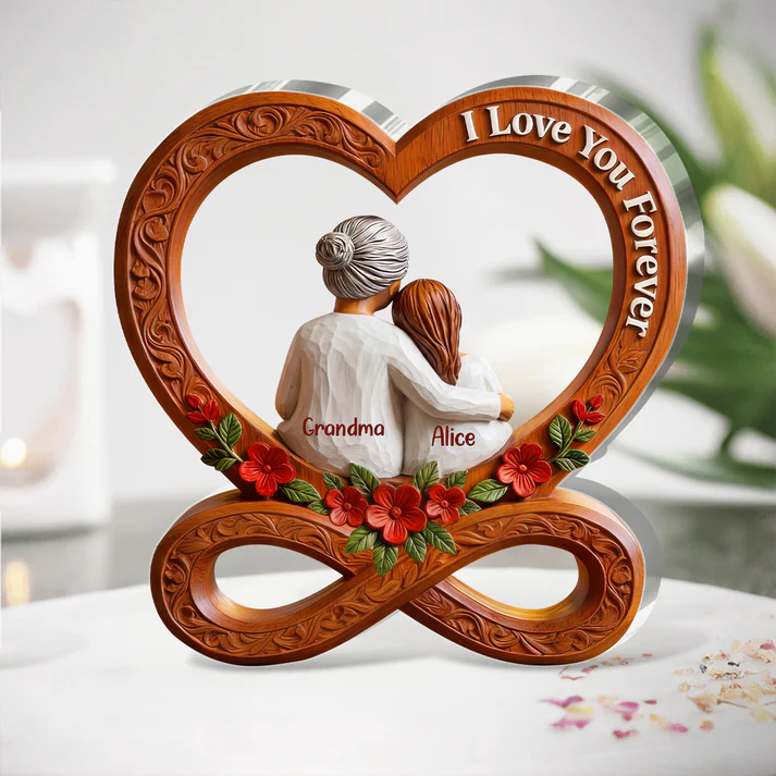 The Love Between Grandma And Grandchild Is Forever - Personalized Custom Shaped Acrylic Plaque