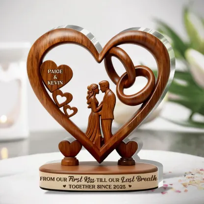 From Our First Kiss Till Our Last Breath - Personalized Custom Shaped Squared Acrylic Plaque