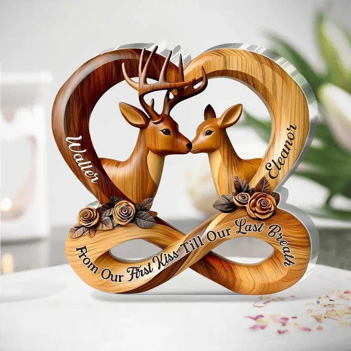 Forever Carved In Love - Personalized Custom Shaped Squared Acrylic Plaque