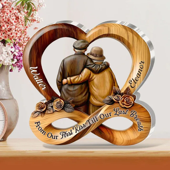 Forever Together Heart Infinity - Personalized Custom Shaped Squared Acrylic Plaque