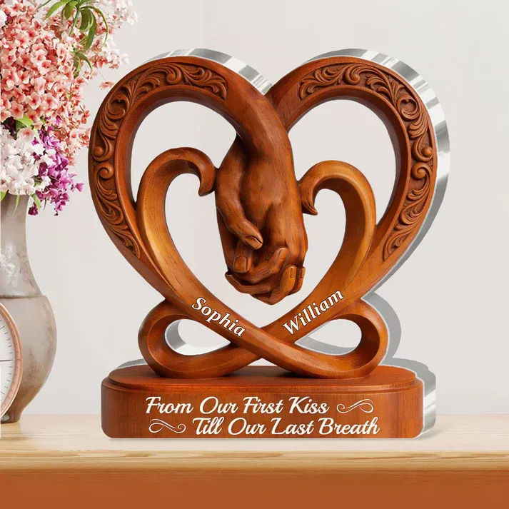 From Our First Kiss Till Our Last Breath - Personalized Custom Shaped Acrylic Plaque