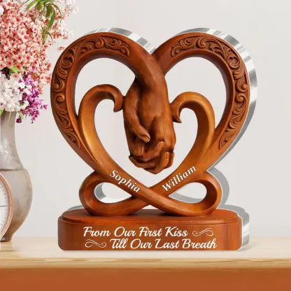 From Our First Kiss Till Our Last Breath - Personalized Custom Shaped Acrylic Plaque
