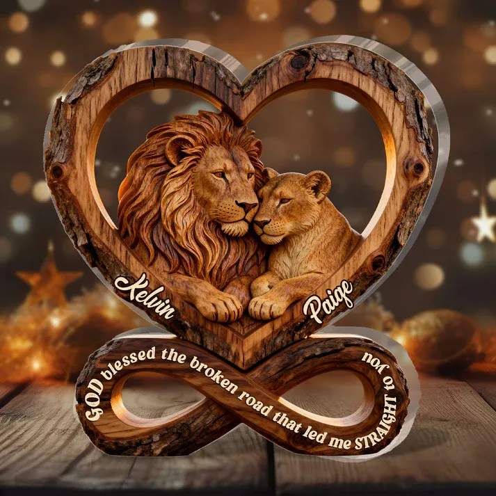 God Blessed The Broken Road That Led Me Straight To You - Personalized Custom Shaped Squared Acrylic Plaque