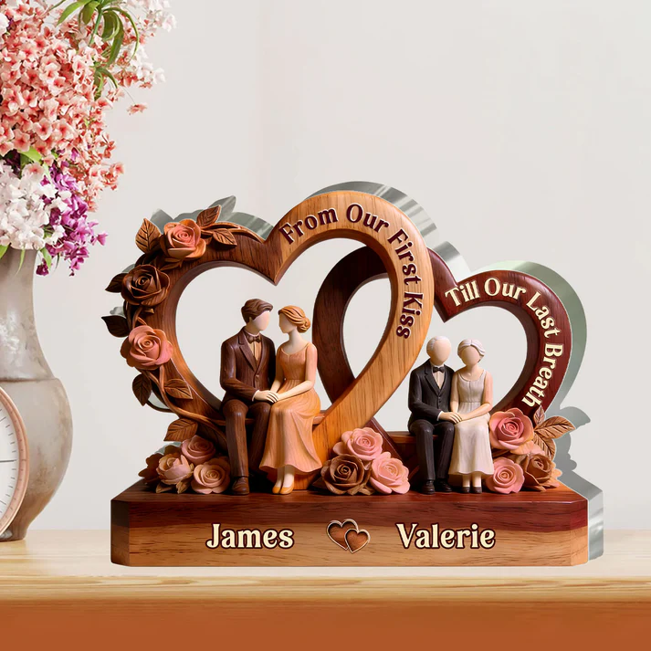 From Our First Kiss Till Our Last Breath - Personalized Custom Shaped Acrylic Plaque