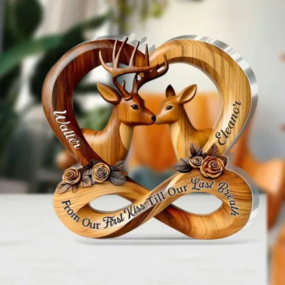 Forever Carved In Love - Personalized Custom Shaped Squared Acrylic Plaque