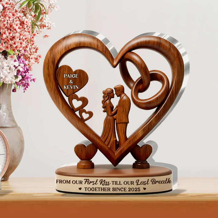 From Our First Kiss Till Our Last Breath - Personalized Custom Shaped Squared Acrylic Plaque