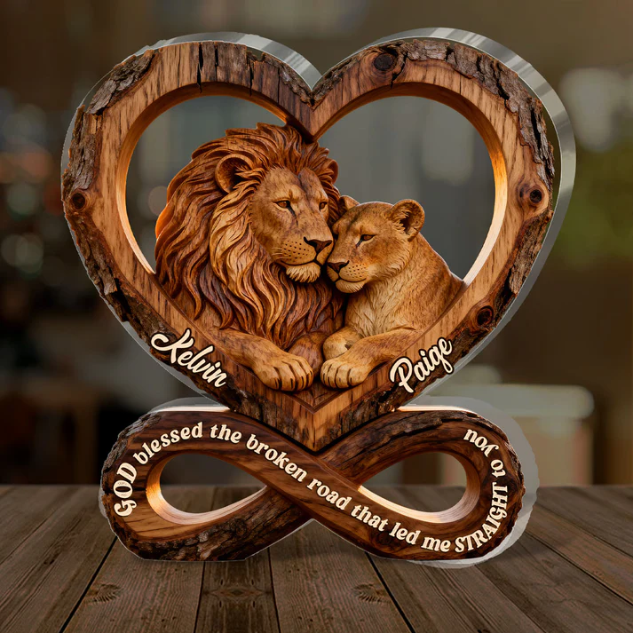 God Blessed The Broken Road That Led Me Straight To You - Personalized Custom Shaped Squared Acrylic Plaque