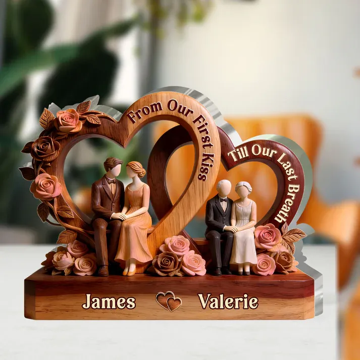 From Our First Kiss Till Our Last Breath - Personalized Custom Shaped Acrylic Plaque