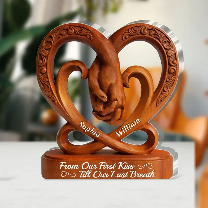From Our First Kiss Till Our Last Breath - Personalized Custom Shaped Acrylic Plaque