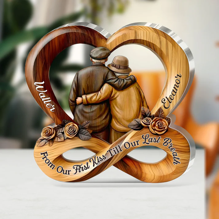 Forever Together Heart Infinity - Personalized Custom Shaped Squared Acrylic Plaque