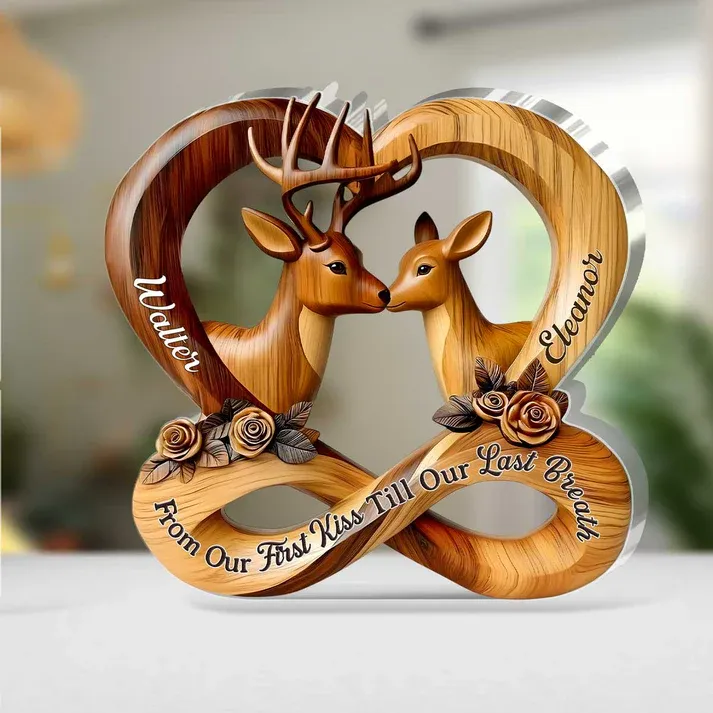 Forever Carved In Love - Personalized Custom Shaped Squared Acrylic Plaque