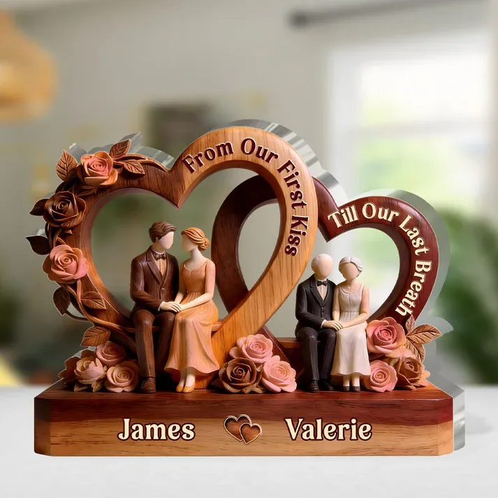 From Our First Kiss Till Our Last Breath - Personalized Custom Shaped Acrylic Plaque