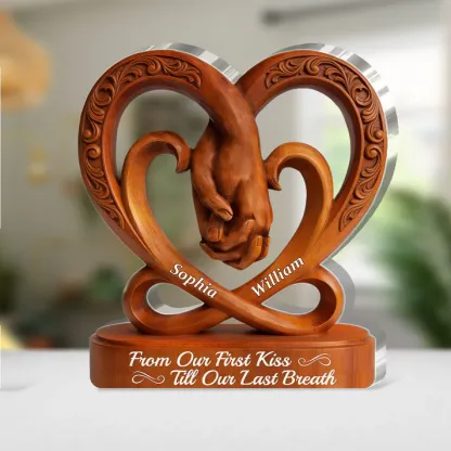From Our First Kiss Till Our Last Breath - Personalized Custom Shaped Acrylic Plaque