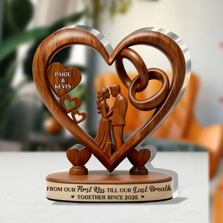 From Our First Kiss Till Our Last Breath - Personalized Custom Shaped Squared Acrylic Plaque