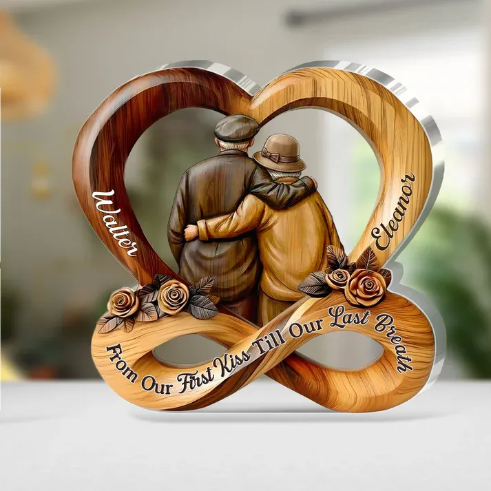 Forever Together Heart Infinity - Personalized Custom Shaped Squared Acrylic Plaque