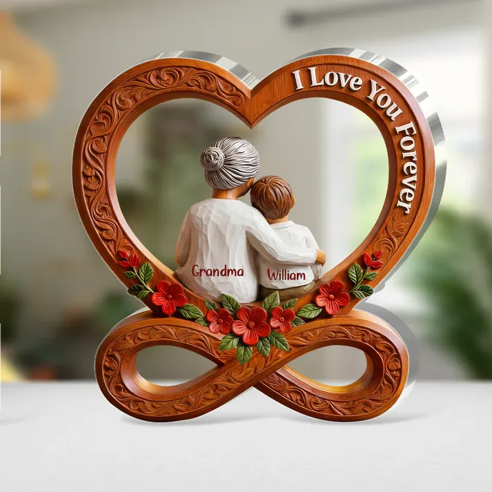 The Love Between Grandma And Grandchild Is Forever - Personalized Custom Shaped Acrylic Plaque