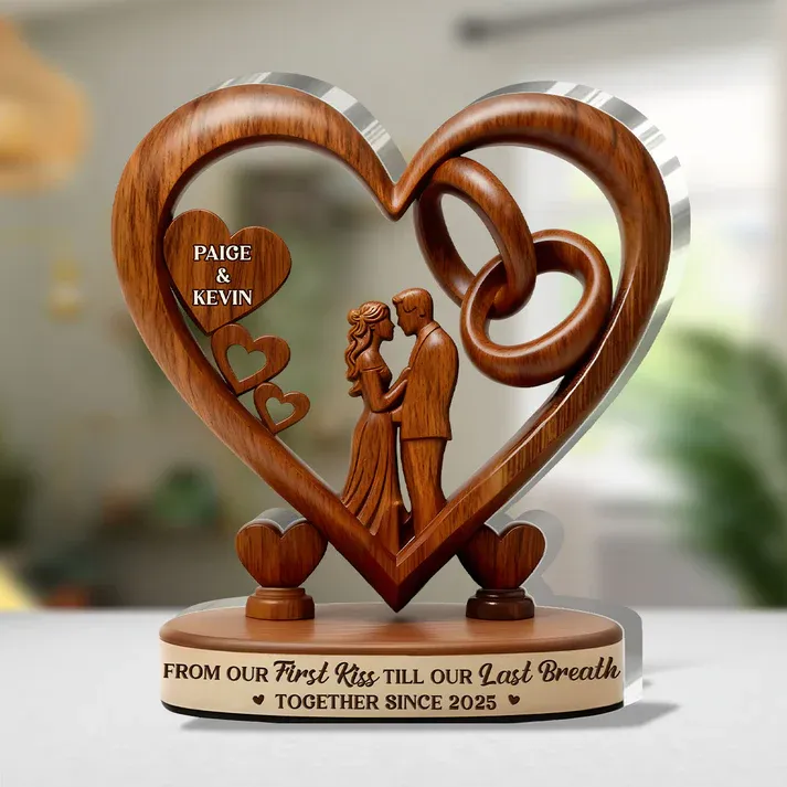 From Our First Kiss Till Our Last Breath - Personalized Custom Shaped Squared Acrylic Plaque