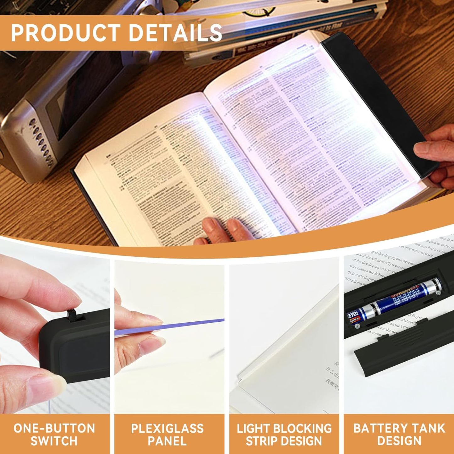 Multifunctional LED flat-panel night vision reading lamp