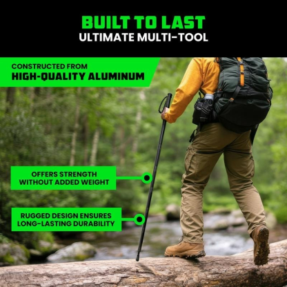 Tactical Hiking Stick w/ Integrated Survival Kit
