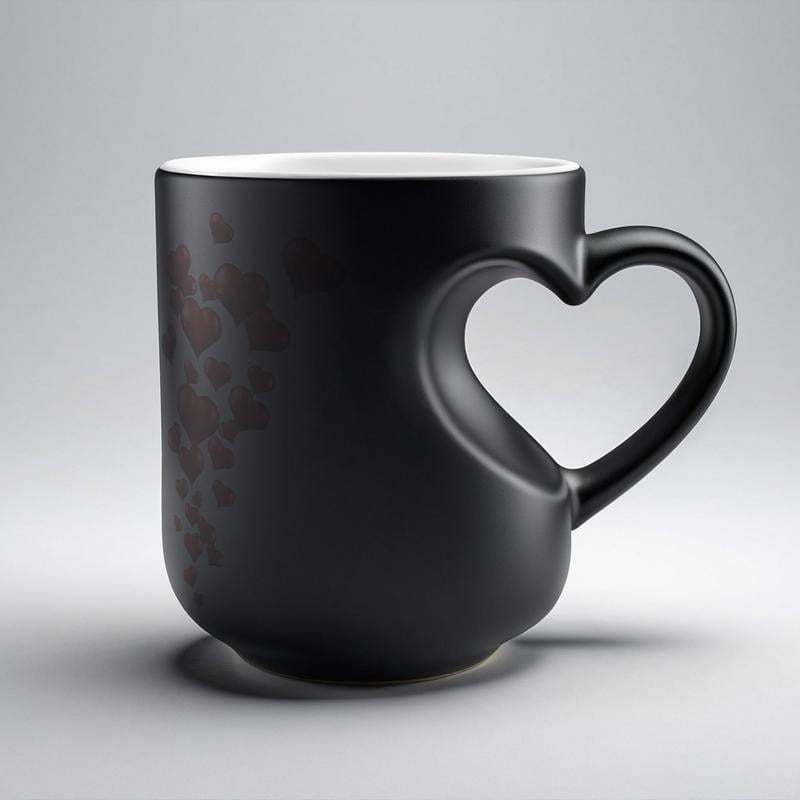 Heart-Shaped Color Changing Magic Ceramic Mug
