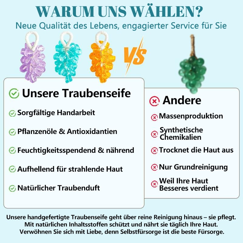 🔥Weihnachtsangebot 49 % RABATT🧼🍇Personalisierte Original handgemachte Kristalltraubenseife Sanfte Reinigungsseife