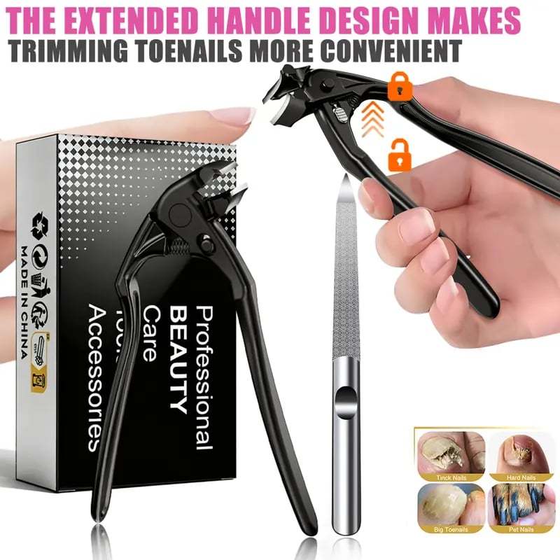 ✂️ Black Curved Nail Clipper – Ergonomic & Easy for Seniors 🖤