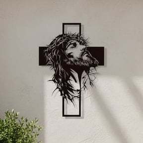 ✝️Metal Jesus and Cross Wall Art: Christian Home Decor