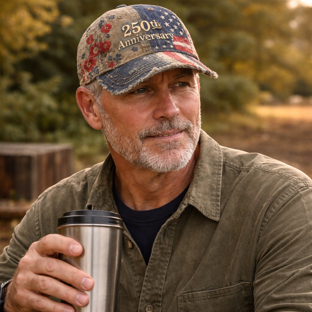 🇺🇸 250th Anniversary – Vintage Patchwork American Flag Cap