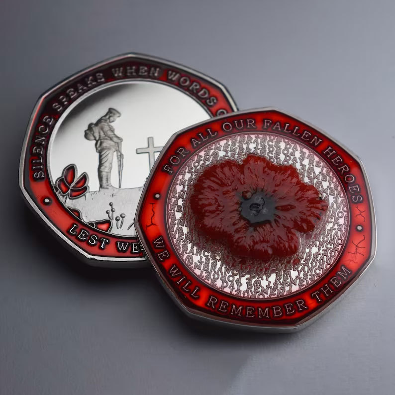 Armistice/Remembrance Commemorative with Embroidered Poppy