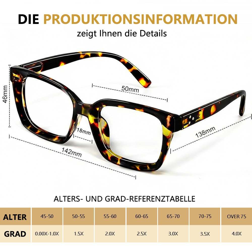 👓3er-Pack Schildpatt-Lesebrillen – Blaulichtblockierende, übergroße quadratische Lesebrillen