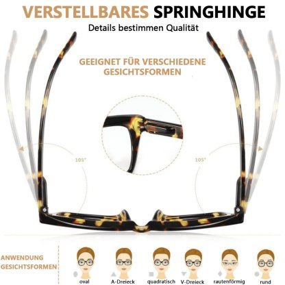 👓3er-Pack Schildpatt-Lesebrillen – Blaulichtblockierende, übergroße quadratische Lesebrillen