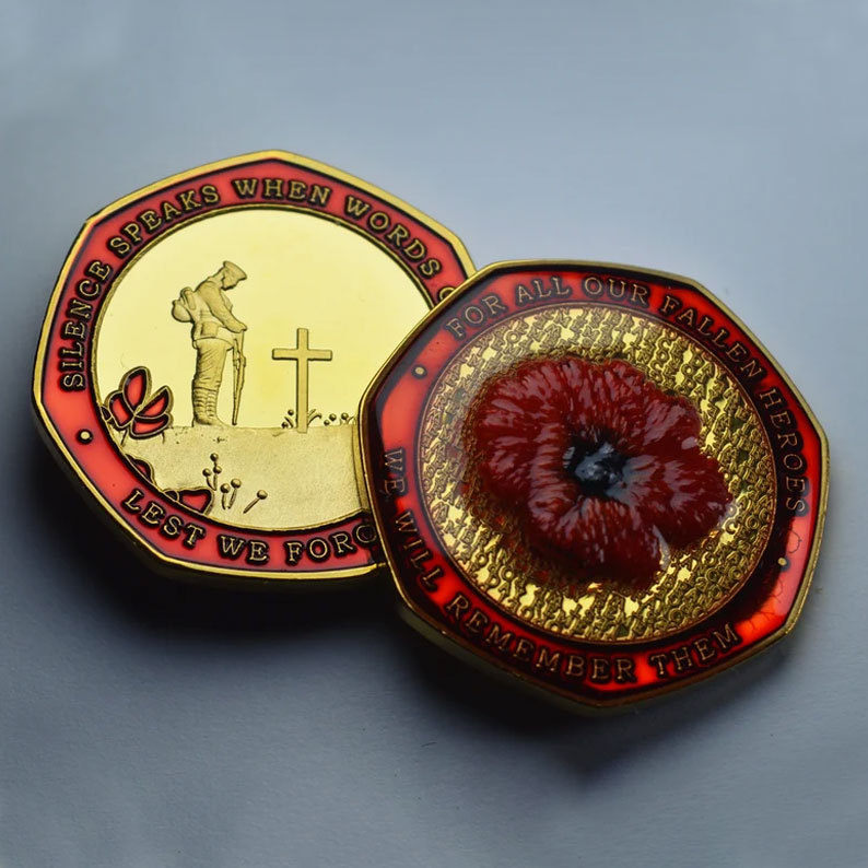 Armistice/Remembrance Commemorative with Embroidered Poppy