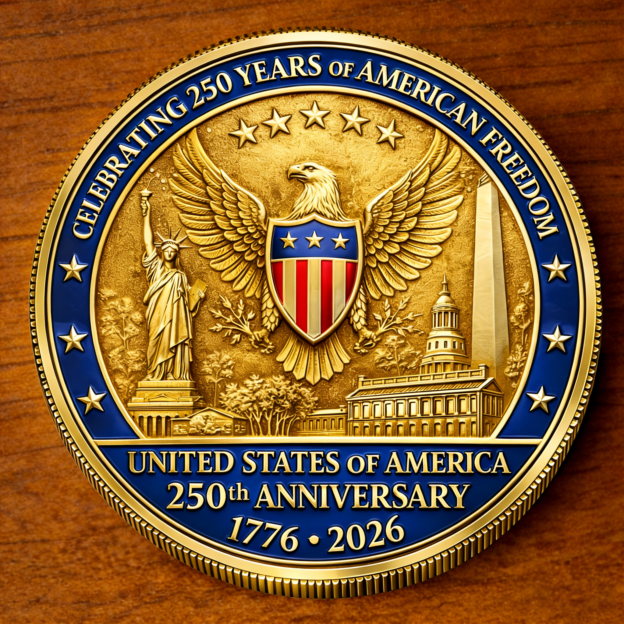 Celebrating 250 Years of American Freedom Commemorative Coin – A Tribute to Liberty & Independence