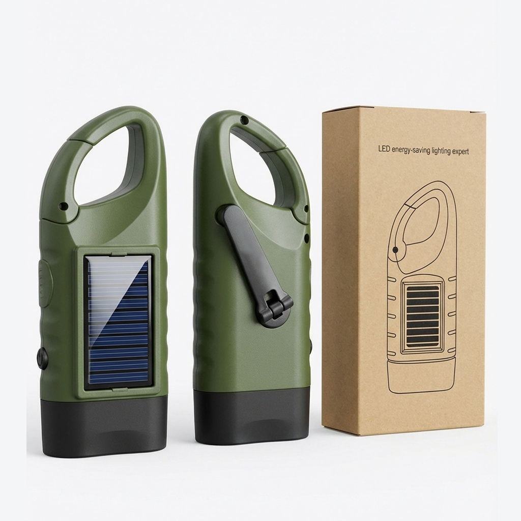 Solar & Hand-Crank Emergency Flashlight