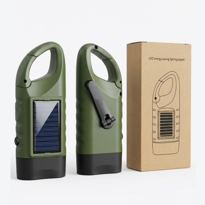 Solar & Hand-Crank Emergency Flashlight