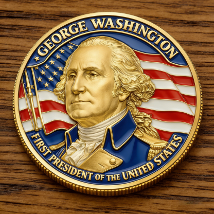 George Washington Commemorative Challenge Coin – Washington’s Birthday | First President of the United States