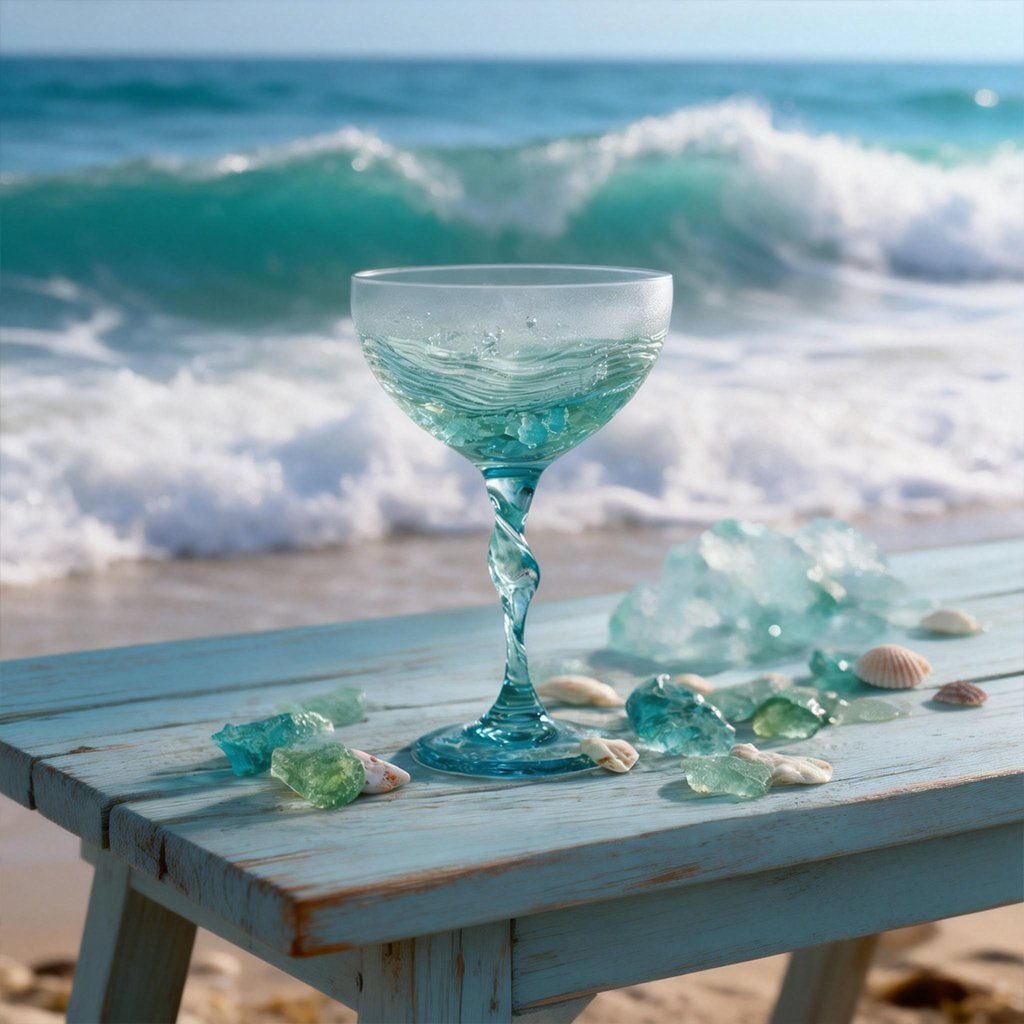 🌊✨ Handcrafted Ocean Wave Crystal Stemware – Sip the Serenity of the Sea 🥂💙 Perfect Gift for Every Celebration! 🎁