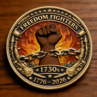 Queen Nanny of the Maroons Commemorative Coin – Freedom Fighters 1776–2026 Patriotic Challenge Coin