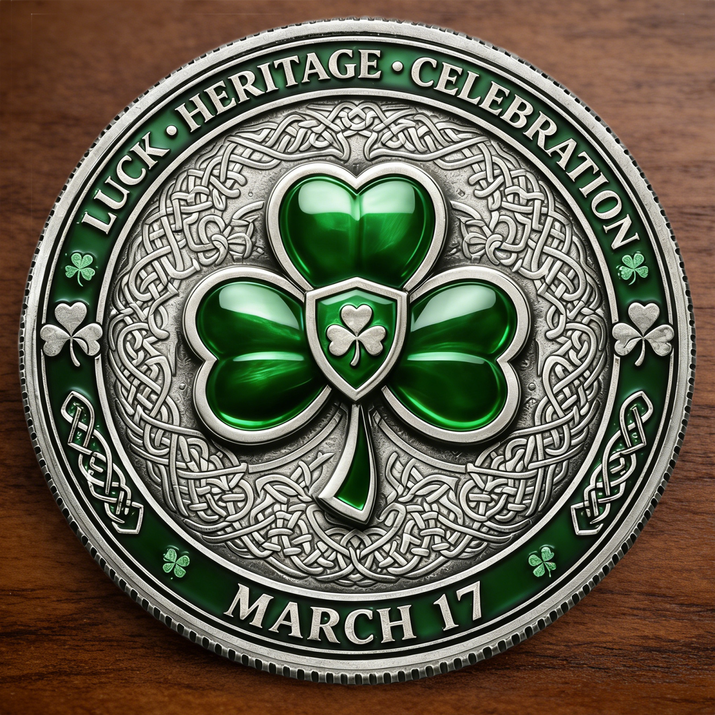 St. Patrick’s Day Chicago River Challenge Coin – March 17 Lucky Clover Irish Heritage Collectible