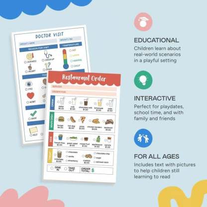 🔥Last Day 49% OFF - 🥳 Pretend Play Notepads | 2-Pack | 40 Pages Each ✨