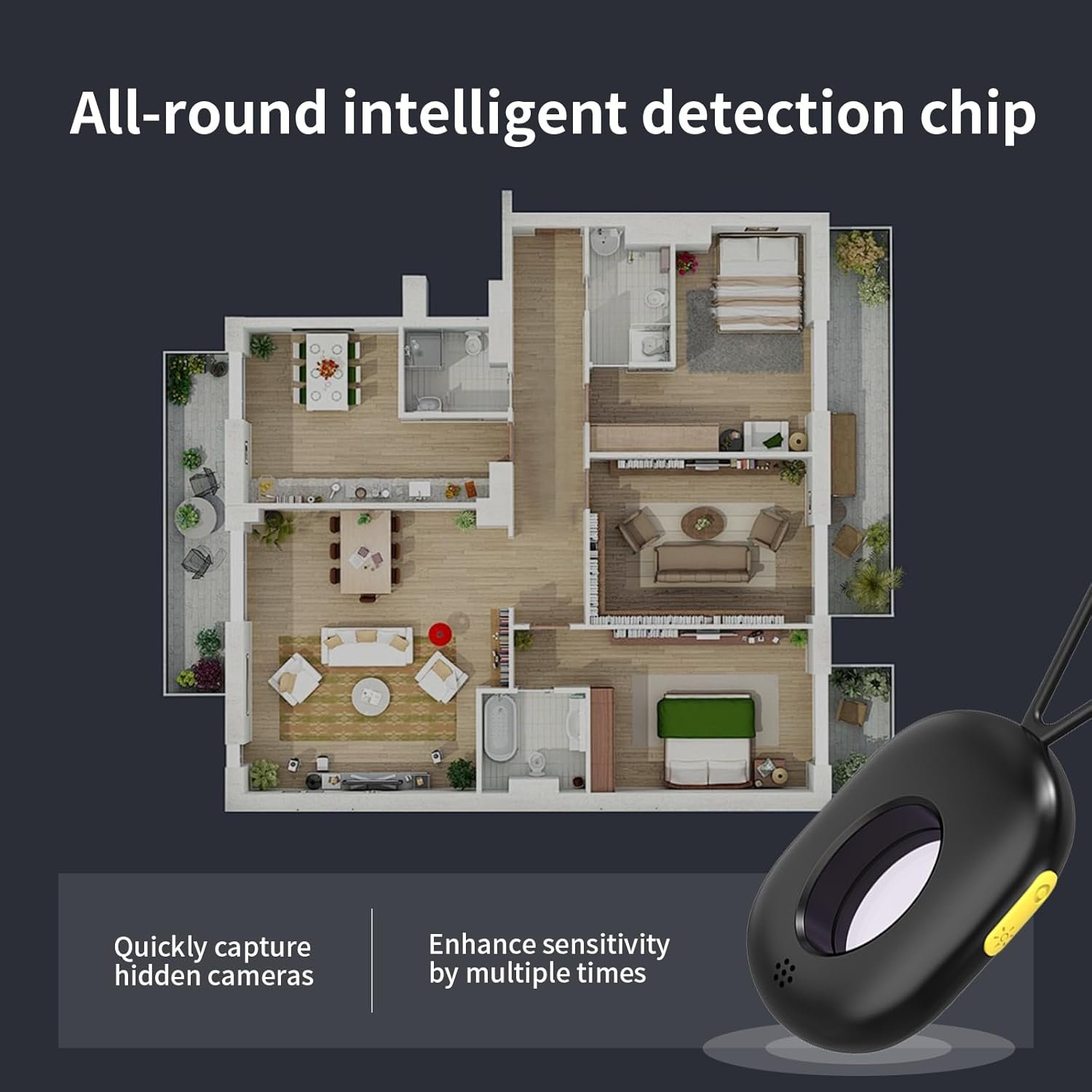 ✨️Hidden Camera Detector,Anti-spy Camera Detector and Hidden Insect Detector,with Vibration Alarm and LED Flashlight,Suitable for Travel,Hotels,Homes and Offices