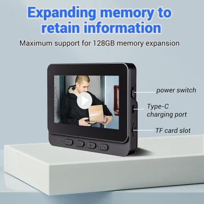 Wireless Doorbell Camera: 1080P, 170° Viewing Angle, 4.3-Inch Screen, IPX65 Outdoor Waterproof, Night Vision