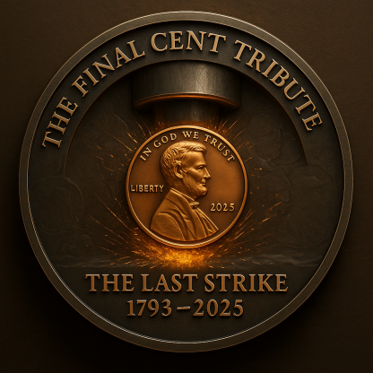 Final Cent Tribute Challenge Coin – Farewell to the Penny 1793–2025