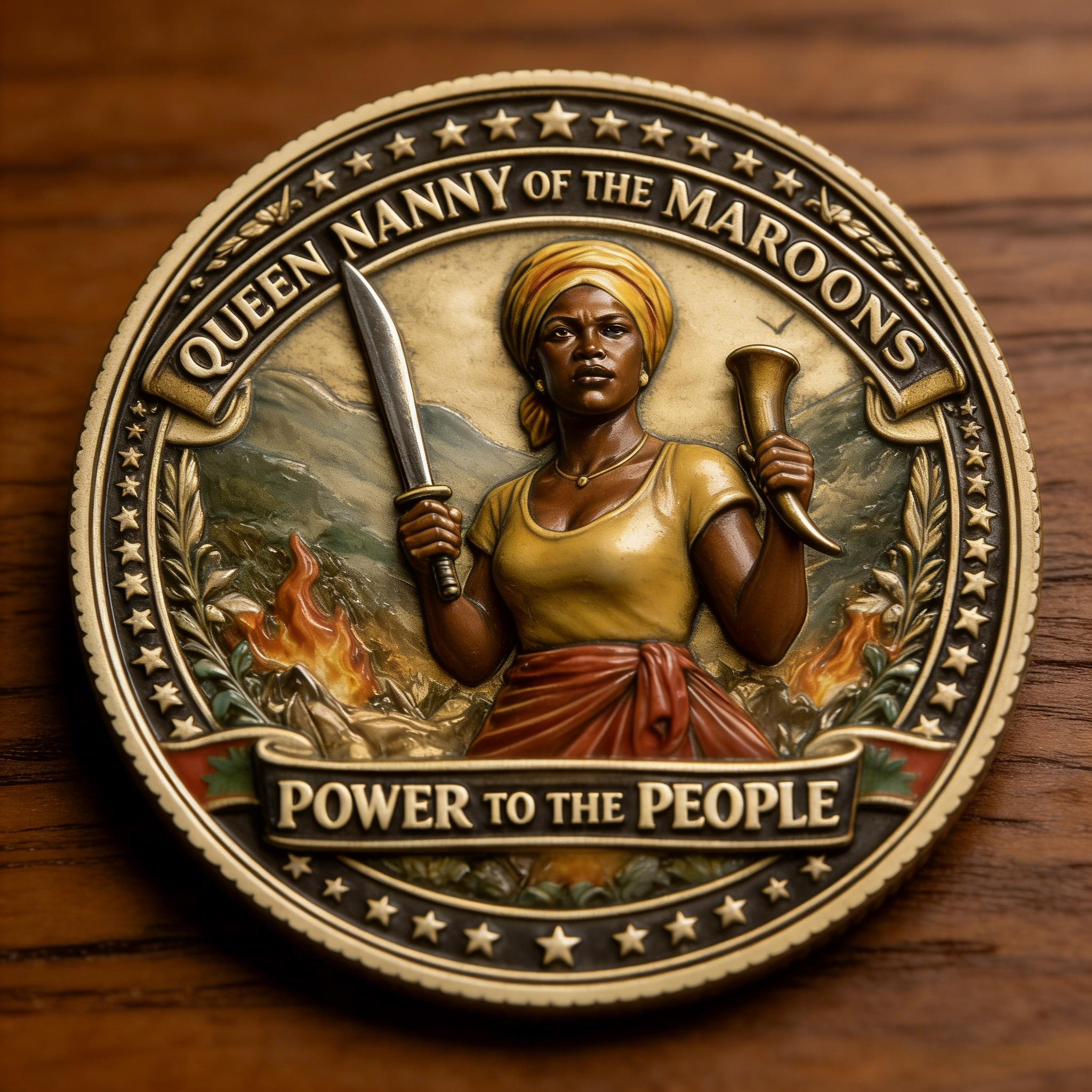 Queen Nanny of the Maroons Commemorative Coin – Freedom Fighters 1776–2026 Patriotic Challenge Coin