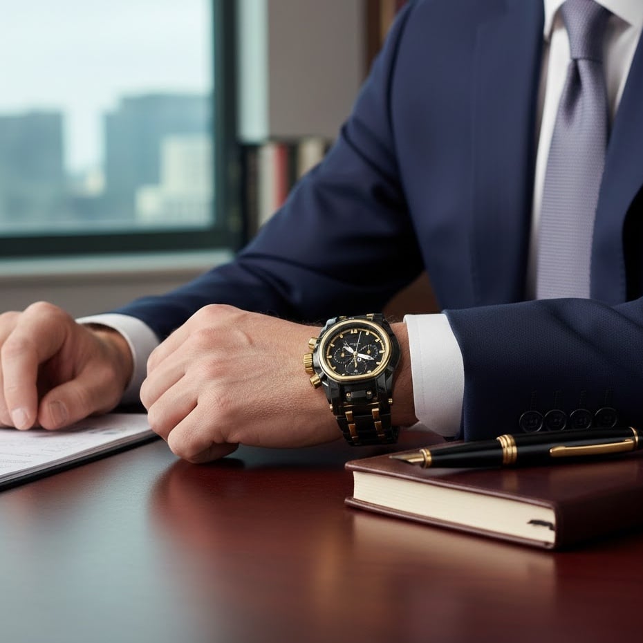 Large dial compass sports watch